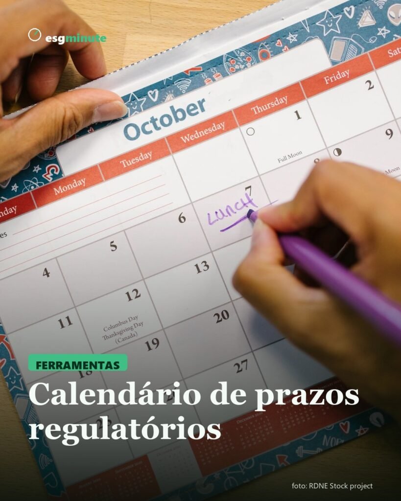 Calendário de prazos regulatórios