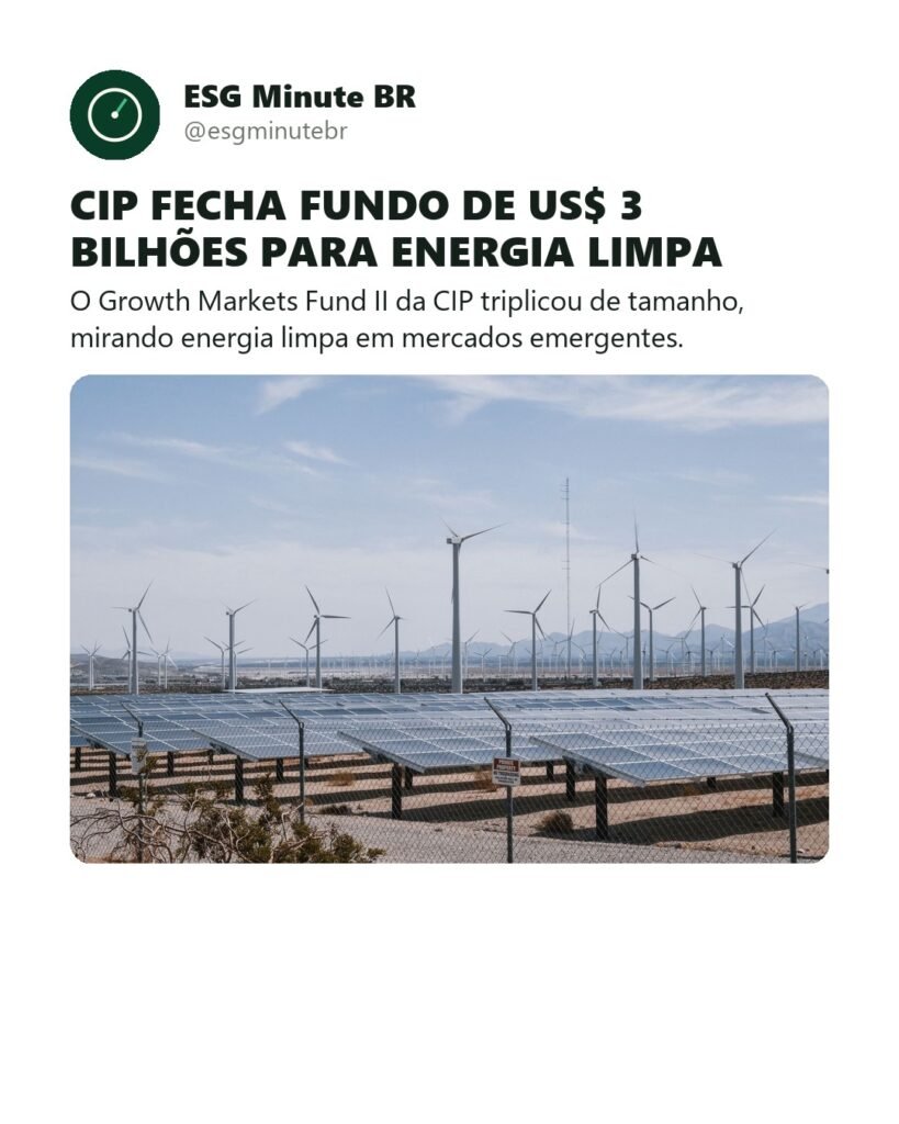 Copenhagen Infrastructure Partners fecha fundo de US$ 3 bilhões para energia limpa